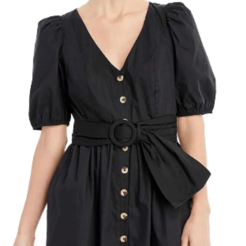 French Connection Besima Belted Cotton Poplin Dress